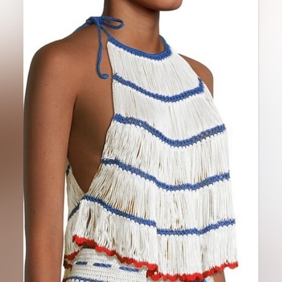 My Beachy Side Emily In Paris Bonbon Crocheted Halter Top - Picture 2 of 11